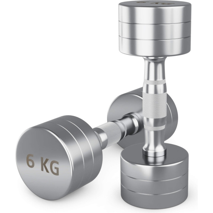 Гантель UNIX FIT PRO круглая хромированная 6 кг, 2 шт. DBRND6PCEx2